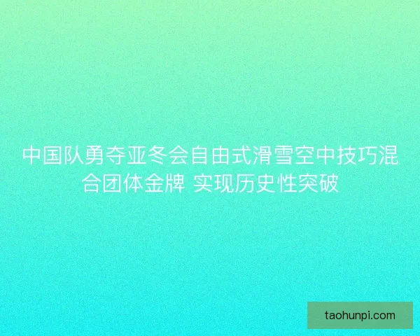 中国队勇夺亚冬会自由式滑雪空中技巧混合团体金牌 实现历史性突破